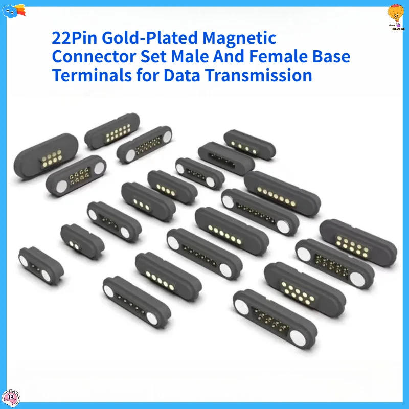 5Set 22Pin Gold-Plated Magnetic Connector Set Male And Female Base Terminals for Data Transmission And Charging Contact Adsorpti