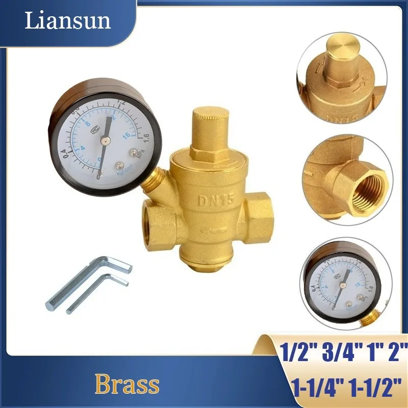 1Pcs Brass Adjustable Water Reducing Valve 1/2