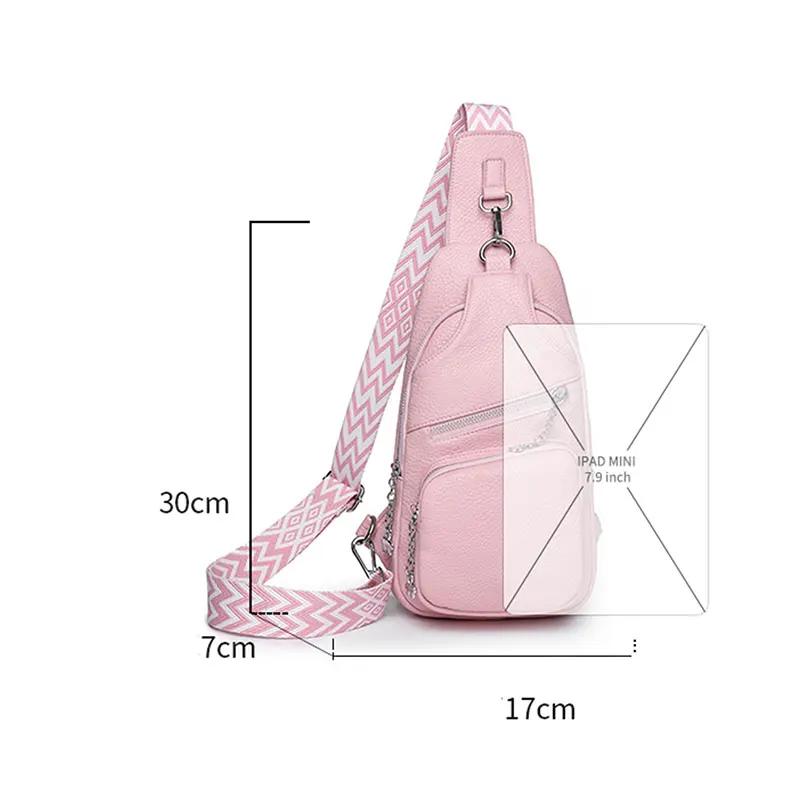 Women Chest Bag Fashion Luxury Designer PU Leather Sling Crossbody Purse Strap Shoulder Bags Casual Ladies Outdoor Pack Daily