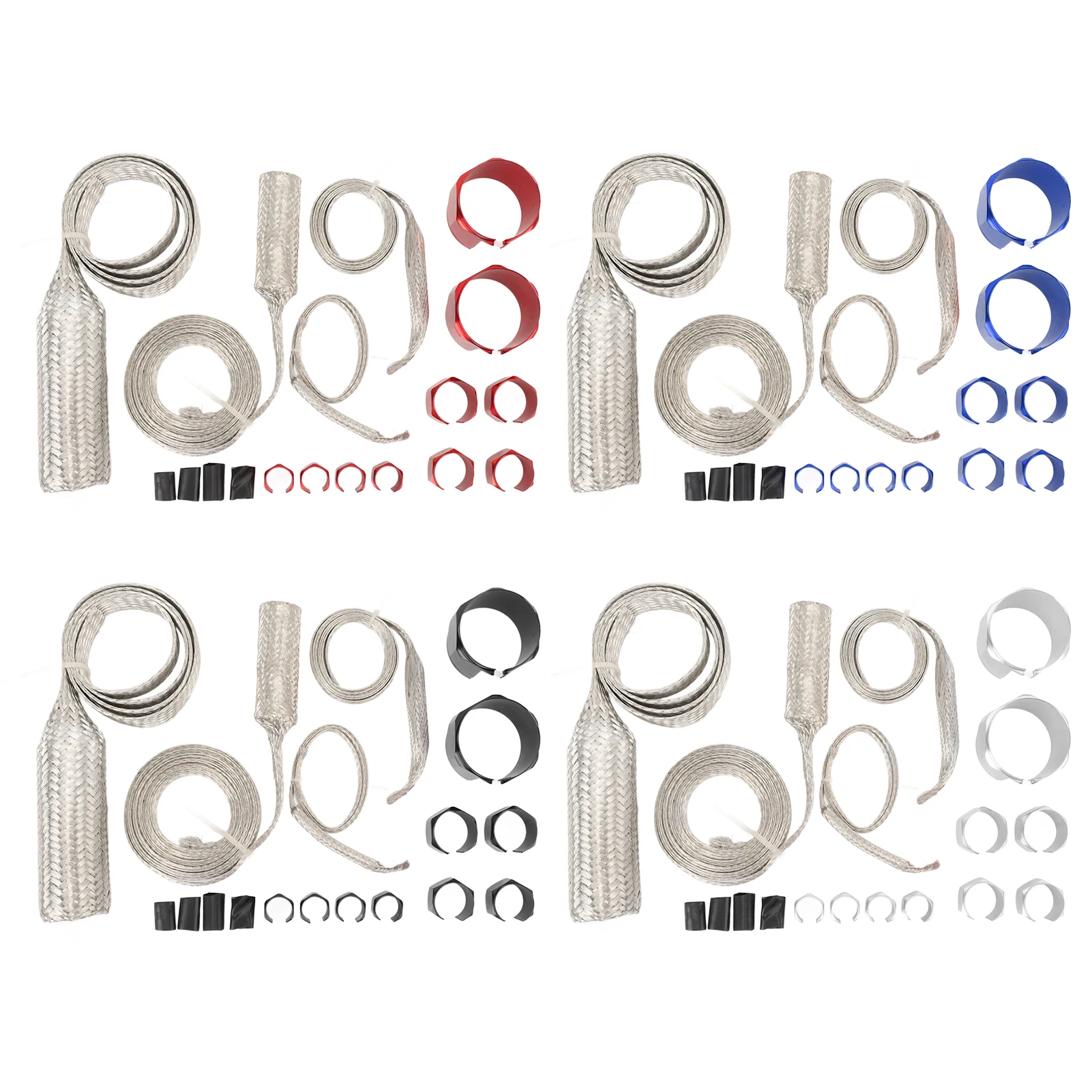 

Комплект крышек шланга радиатора Гибкий комплект оболочек для шланга из нержавеющей стали Экстремально термостойкий долговечный легкий вес для автомобиля