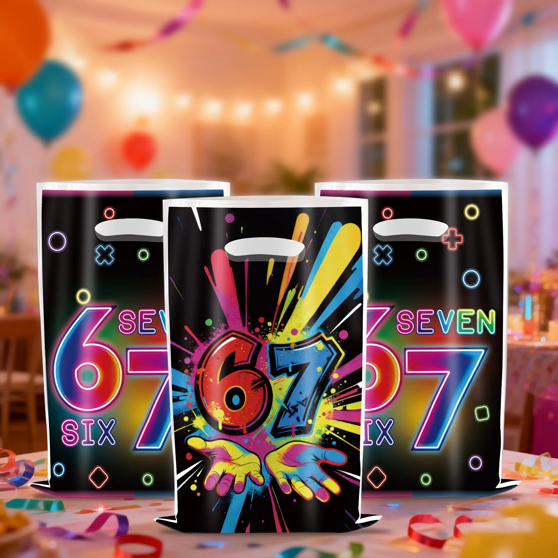 Gift For Her/Him 50/20pcs Colorful 67 Theme Party Gift Bags,Treat Bag with Handle, for Birthday Holiday Party Favor Supplies