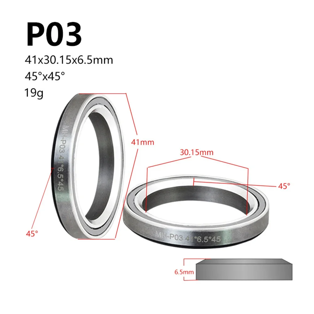 Headset bantalan sepeda, 1 buah 38/39/41/44/49/52mm MTB sepeda jalan raya MTB bantalan perbaikan 1.5 1/8 inci 45/36 sudut baja bagian bersepeda