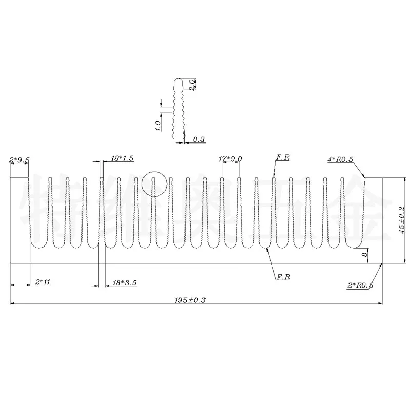 High-power heat sink 200*195*45MM aluminum alloy radiator aluminum profile heat sink all aluminum heat sink can be customized