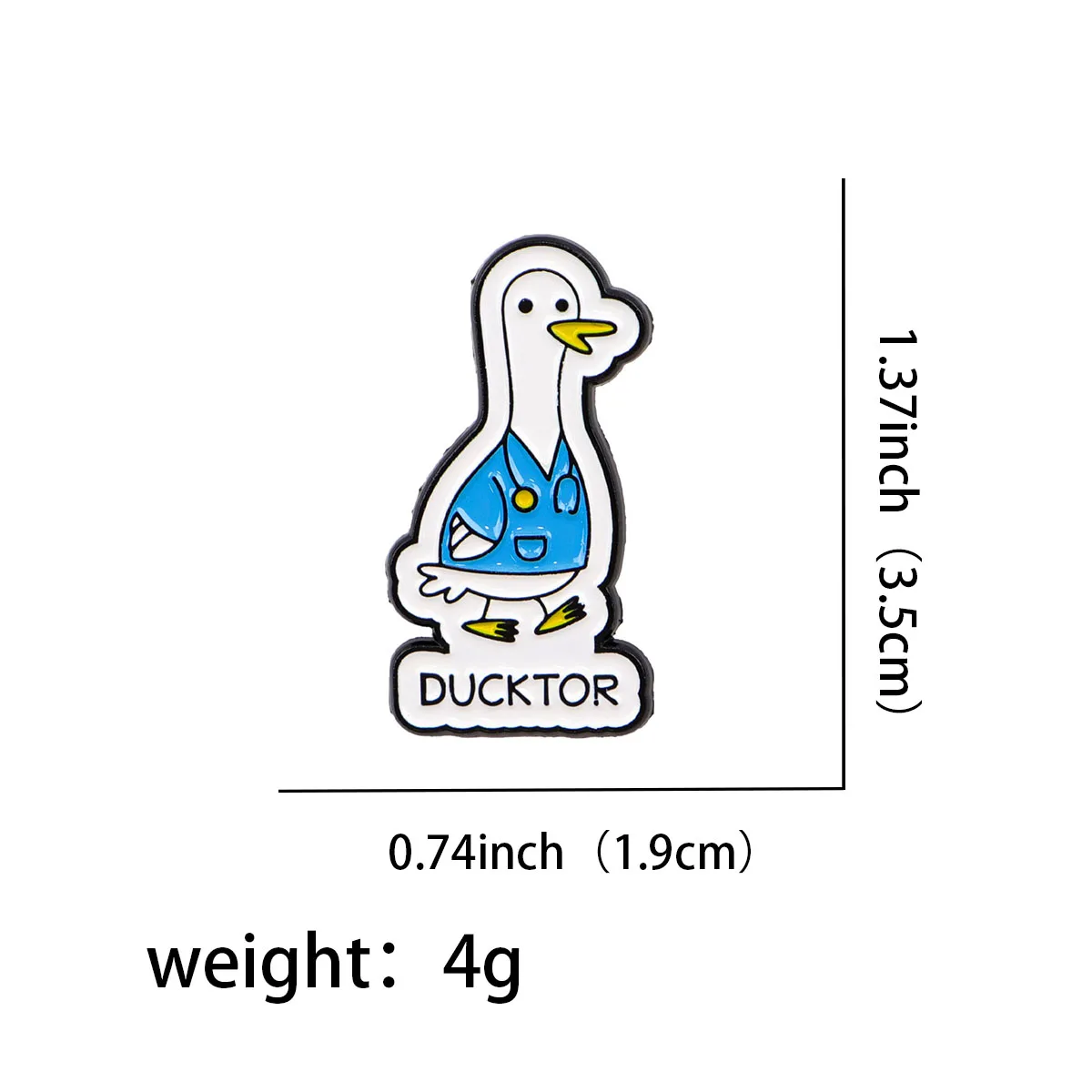 Funny Cartoon Animal Enamel Pin Duck Doctor Brooch Pines Lapel Pins Badge on Backpack Clothing Accessories Fashion Jewelry Gifts