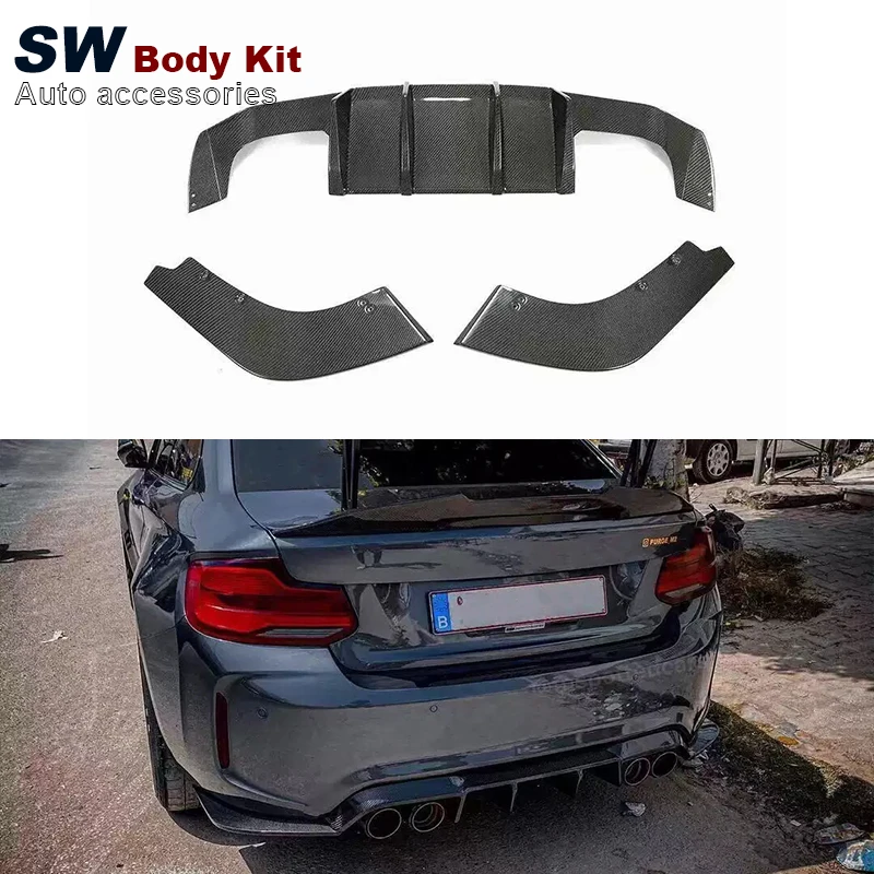 

Carbon Fiber V Style Rear Diffuser For BMW M2 M2C F87 Rear Bumper Diffuser Rear Side Splitters Spoiler Lip