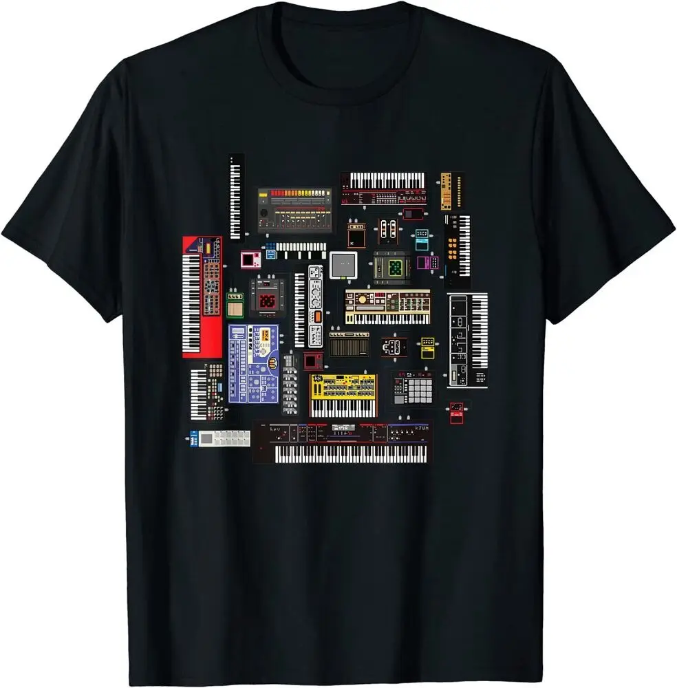 Analog Modular Synthesizer Mic Producer Keyboard Tee Shirt   Anime Graphic T-shirts for Men Clothing Women