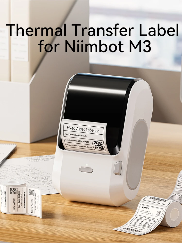1 Rolka Kolorowej Taśmy do Drukarki Termotransferowej Niimbot M3, Biała/Srebrna Szczotkowana, Duży Rozmiar, Etykiety M3, Dom, Biuro, Handel Detaliczny — zdjęcie produktu 7
