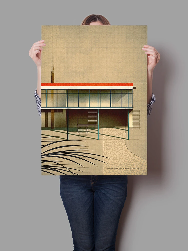 لينا بو باردي، كازا دي فيدرو ملصق قماش الفن غرفة طلاء جدران ديكور المنزل