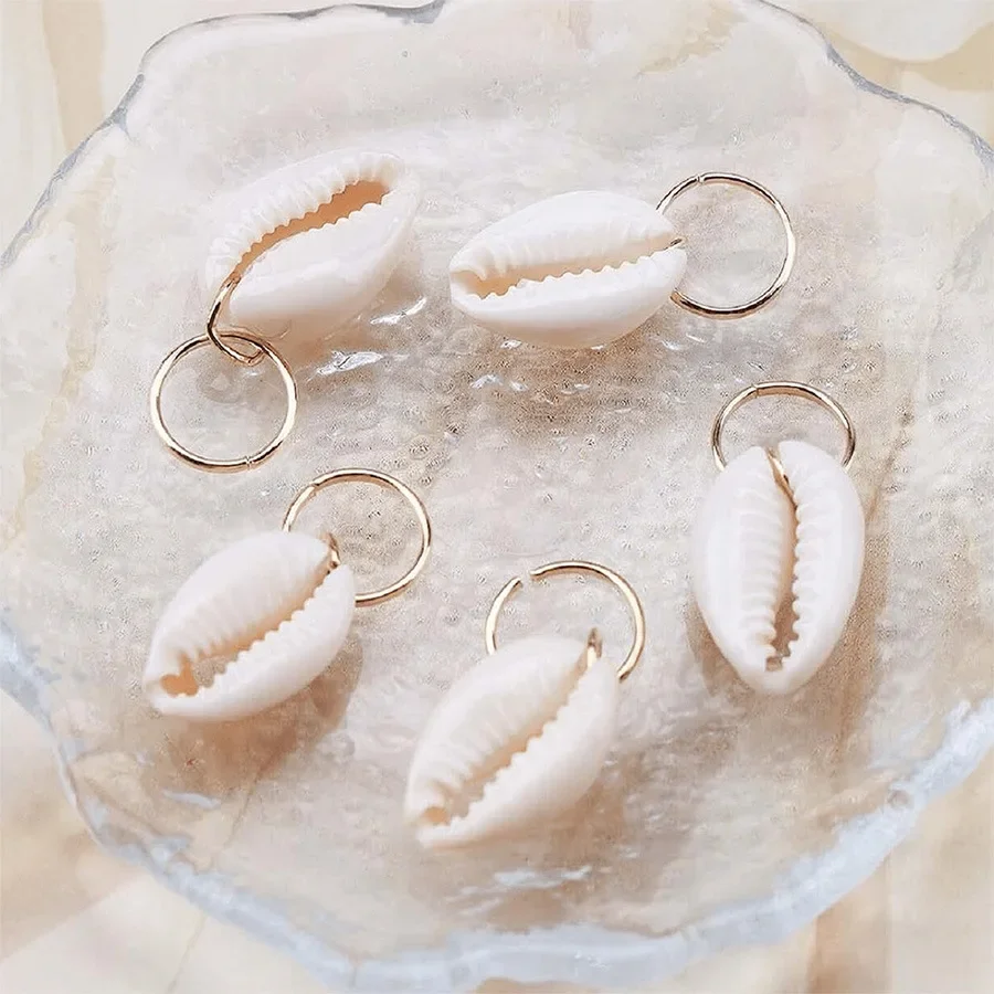 5 قطعة قلادة قذيفة Dreadlock الخرز مقاطع سحر المعادن الأفريقية خواتم الشعر الخرز إكسسوارات الشعر جديلة تصفيف أداة للمرأة