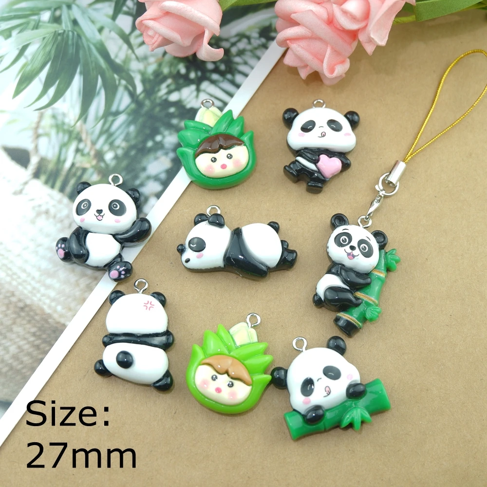 Cute Panda Charms for Earring Bracelets Jewelry Making DIY Valentine's Day Pendants Wholesale Bulk