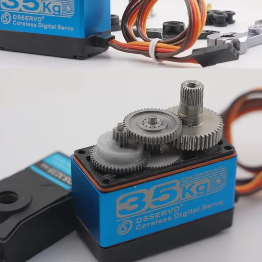 

35 кг DS3235 Цифровой серводвигатель без сердечника Стальная шестерня 180 ° /270 ° С сервоприводами 25T, детали для самостоятельного изготовления для радиоуправляемого автомобиля/модели робота 1:8 1:10 1:12