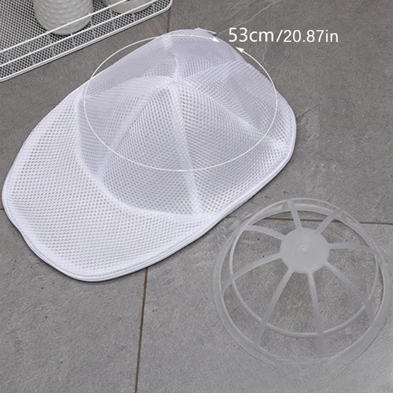 Hat Wash Protector Baseball Cap Cleaner Holder Zippered Mesh Laundry Bag for Flat Hat Curved Cap Washing Cage Hat Washer Cleaner