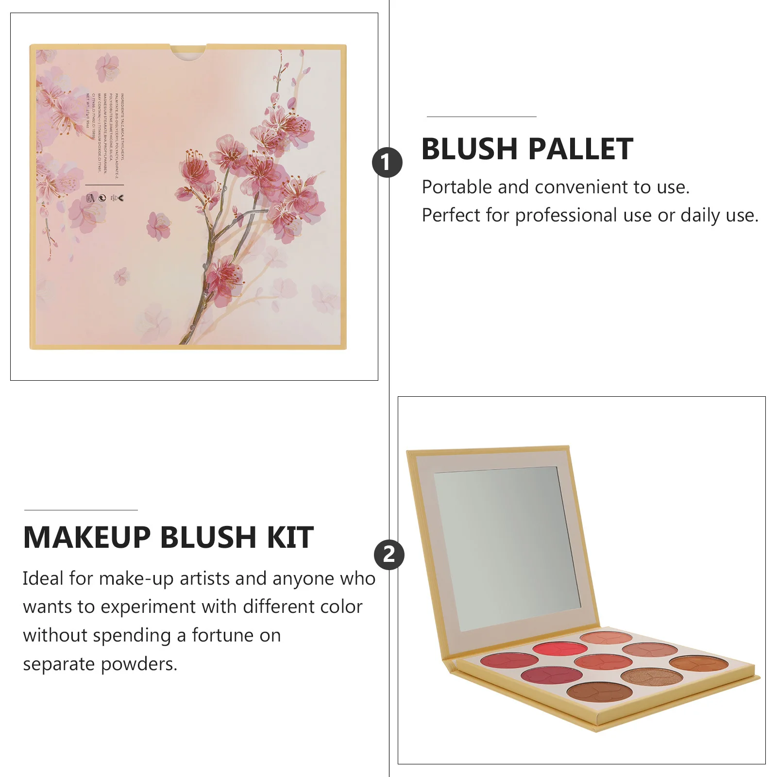 

Makeup Blush Blusher Pallet Facial Beauty Powder Cheek Colors