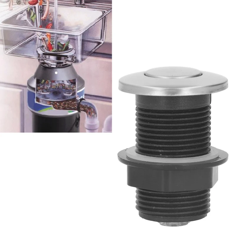 Kitchen Garbage Disposal Air Switch Kit Stainless Steel Sink Top Push Button With 1.5m Hose For Waste
