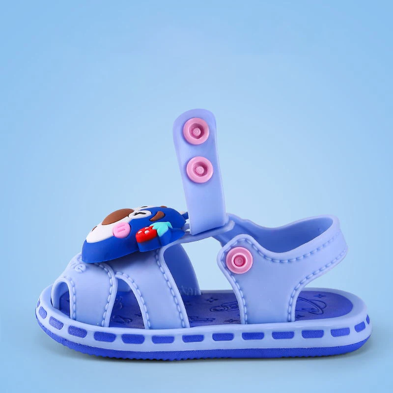 Children\'s baby sandals for boys and girls spring and summer plastic soft soled baby walking shoes 0-3 year old toe cap sandals