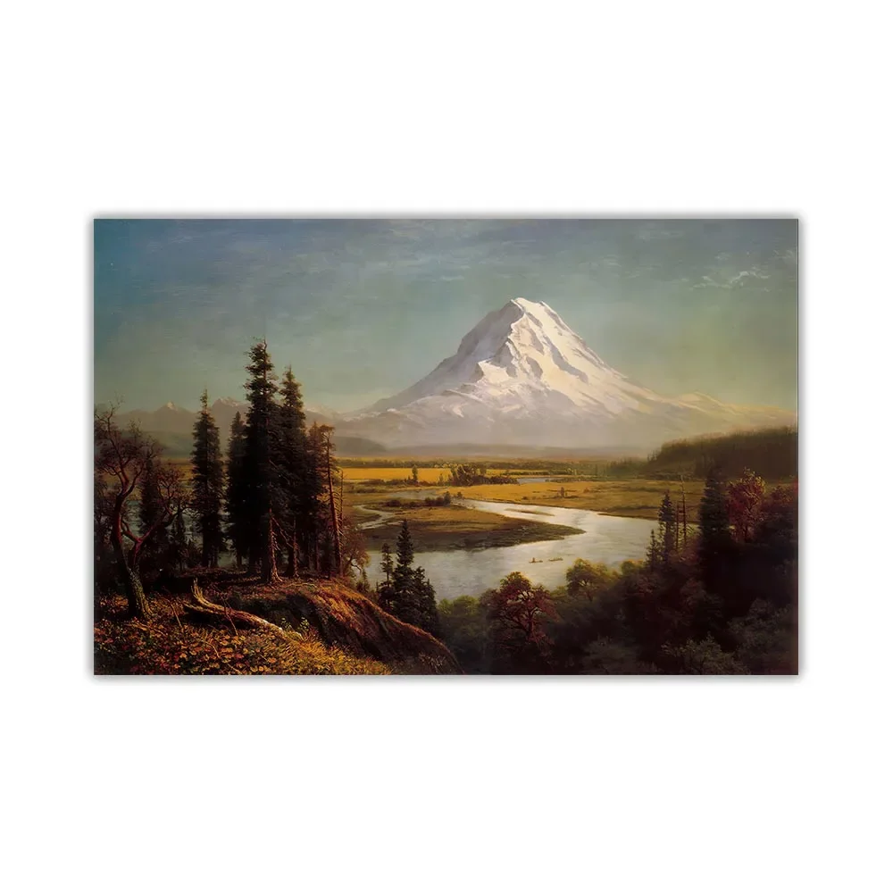 ألبرت بيرستادت "جبل. Rainier "لوحة زيتية قماشية مشهد جماليات صورة عمل فني ديكور غرفة المعيشة المنزلي الديكور
