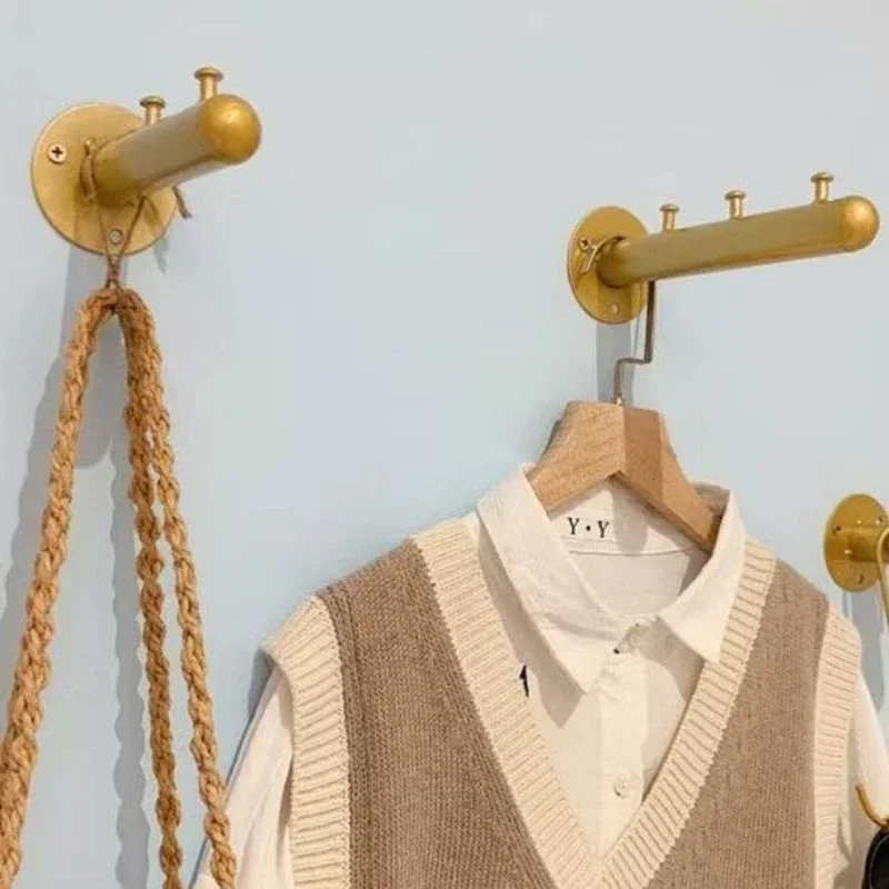 Creative Gold Wall Hanging Points Display Shelves Clothing Shops Decorative Hooks Hangers Coat Dress Underwear Show Rack Metal