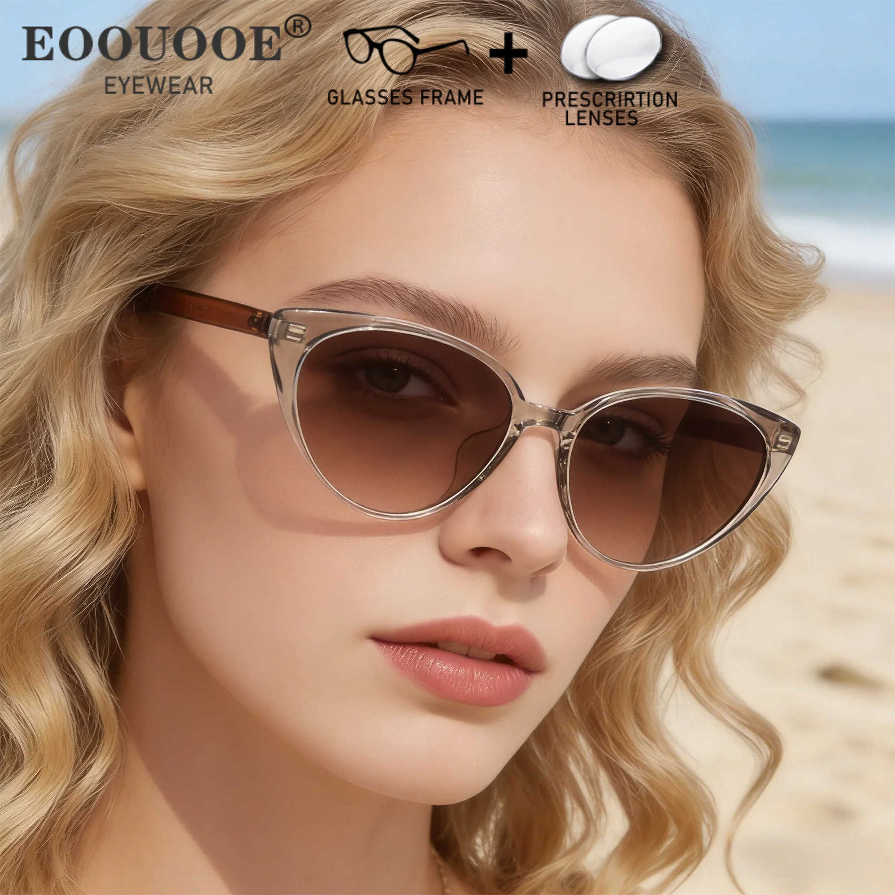 Women Sunglasses Stained Colored Prescription Lenses Glasses Beach Outdoor Daily Sun Glasses Myopia Hyperopia Recipe UV Lenses