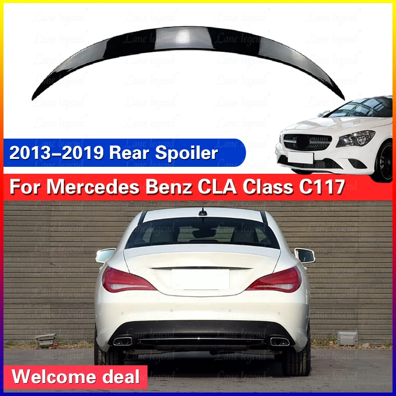 For Mercedes Benz CLA Class C117 CLA200 CLA260 CLA45 2013-2019 AMG Sedan Car Rear Trunk Spoiler Wing Tail Decklid Lip Spoilers