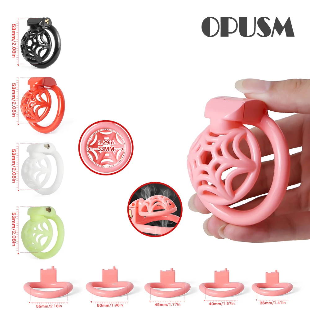 

Spidernet Small Sissy 3D Printed Chastity Device Premium Paint Male Cock Cage with Arc Ring Penis Lock Gay Adult Sex Toy for Men