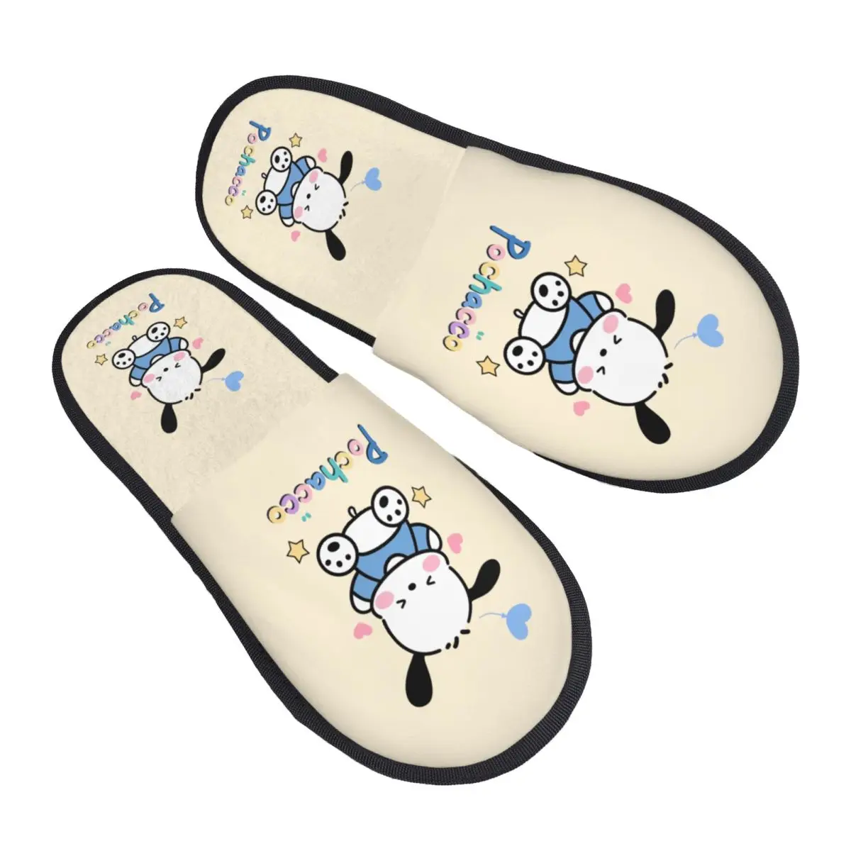 

Женские домашние тапочки Pochacco с индивидуальным принтом, уютные теплые белые пушистые тапочки из пены с эффектом памяти для собак, домашняя уличная обувь