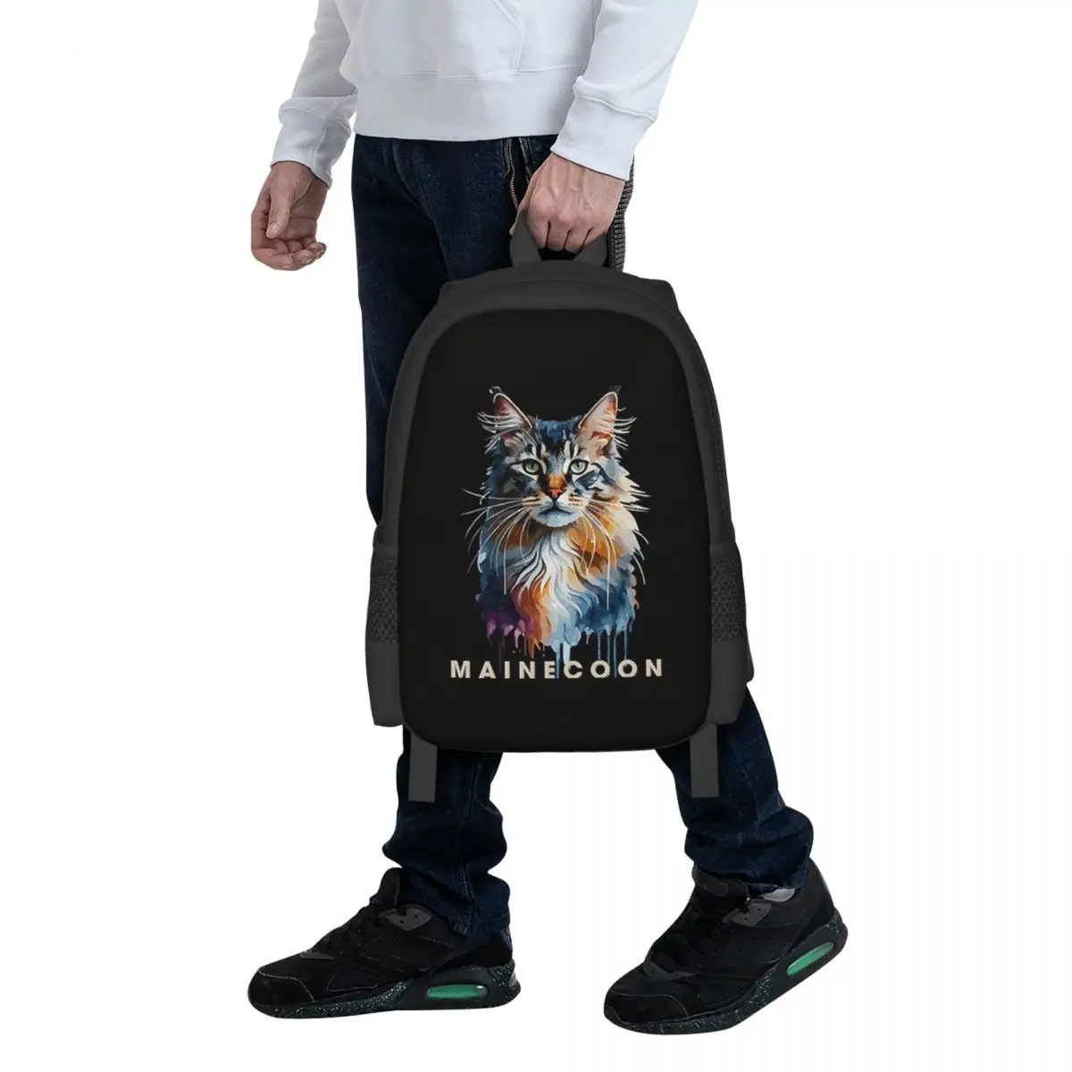 

Colorful Mainecoon, Gorgeous Maine Coon Cat Art Student Backpack School Bag Hiking Travel Daypack for Bookbag Shoulder Bags