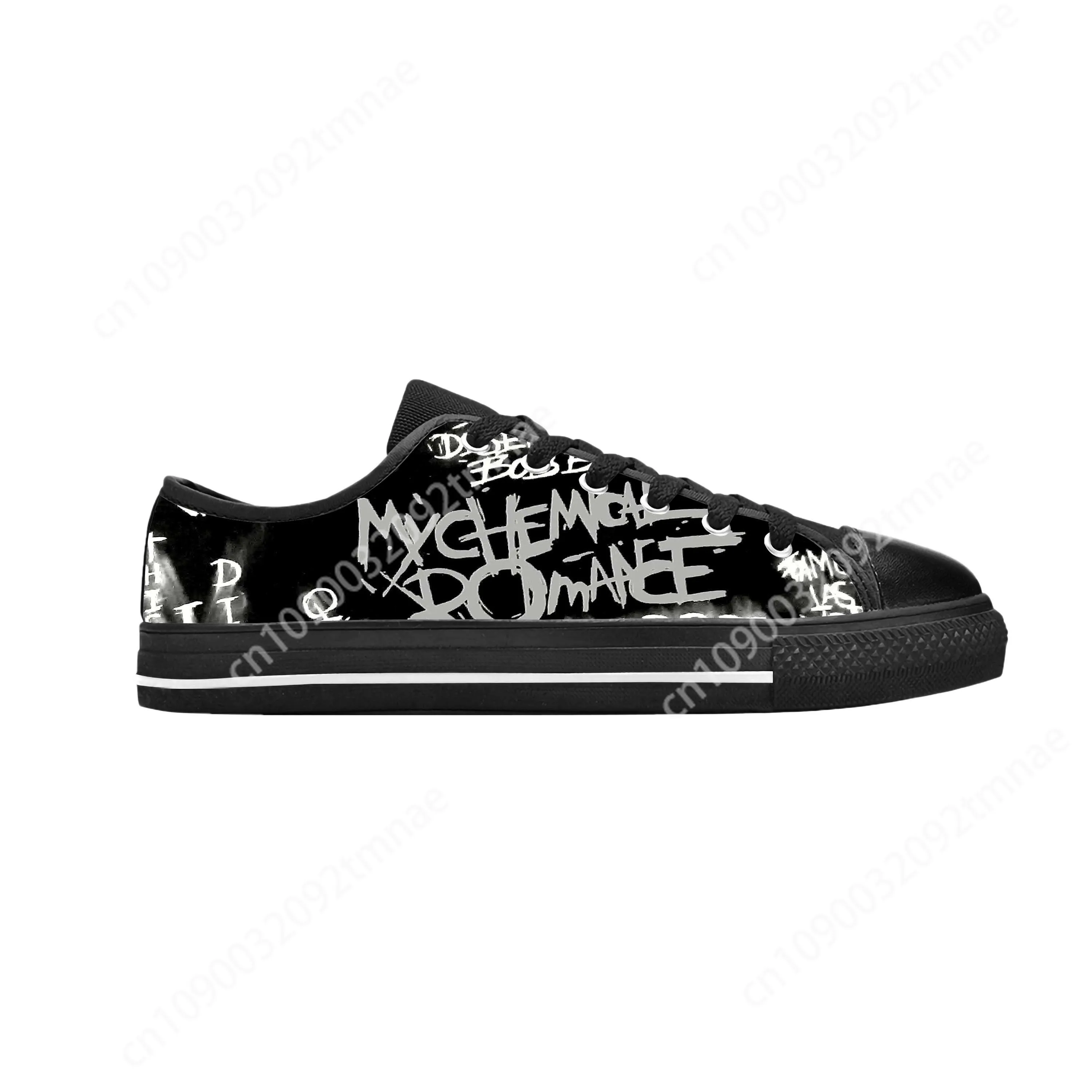 Hot My Chemical Romance Mcr The Black Parade Rock Band Casual Cloth Shoes Low Top Comfortable Mens Womens Custom Sneakers