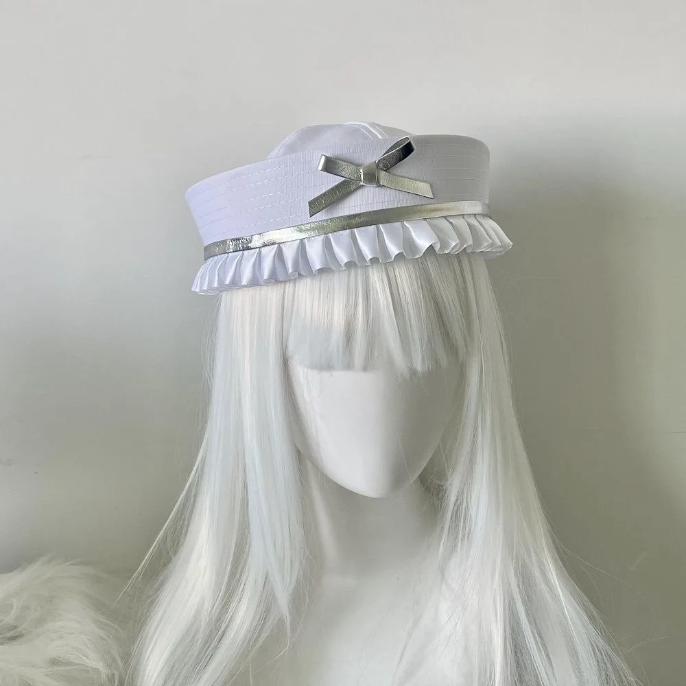 

Retro Ruffle JK Bow Beret Dome Flip Eaves Sailor Hat Cosplay Korean Style Navy Cap Travel