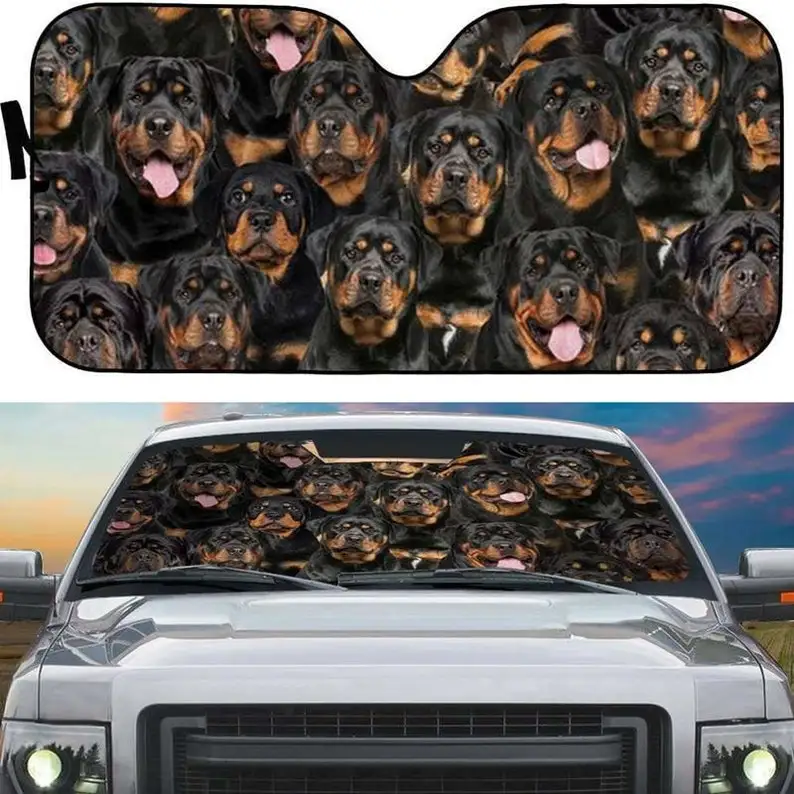 

A Bunch Of Rottweilers Car Windshield Sunshade, Rottweiler Group Car Sunshade, Rottweiler Lover Gift