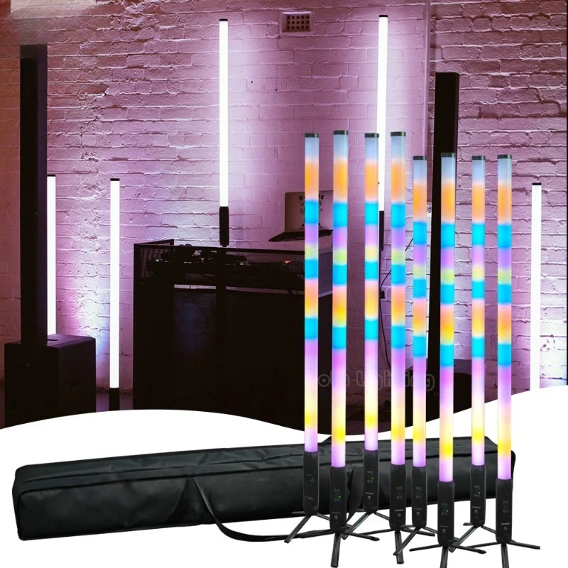 

Two Lighting Wireless Battery Light Emitting Diode Tube DJ Light Full Color Wireless Stage Event Light