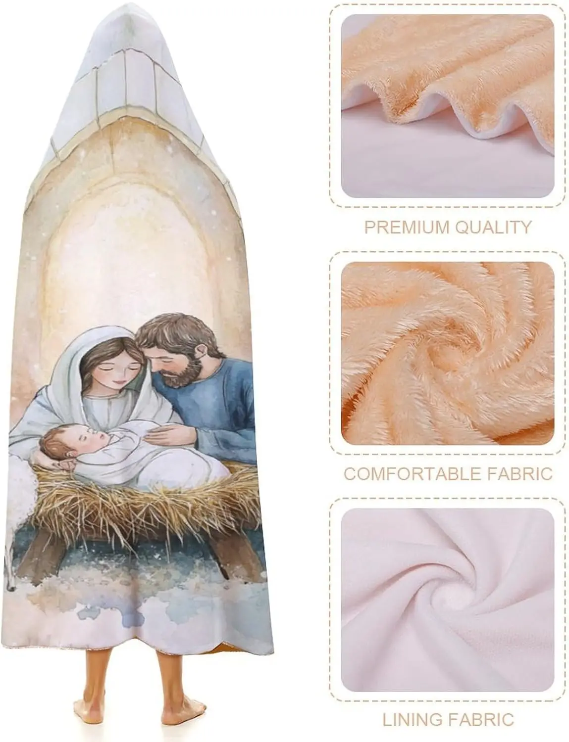 شاحنة حمراء مع شجرة عيد الميلاد والعلم مقنعين بطانية شجرة عيد الميلاد عطلة الشتاء أفخم الدافئة رقيق بطانية يمكن ارتداؤها بطانية