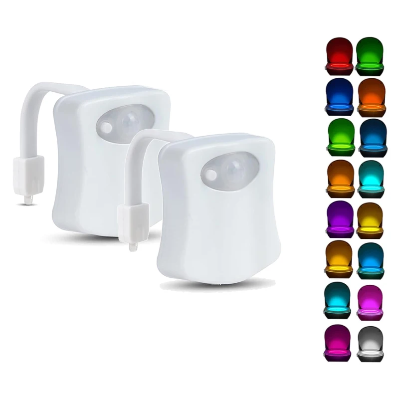 Smart PIR Motion Sensor Toilet Seat Night Light 8/16 Colors Waterproof Backlight For Toilet Bowl LED Lamp WC Toilet Light