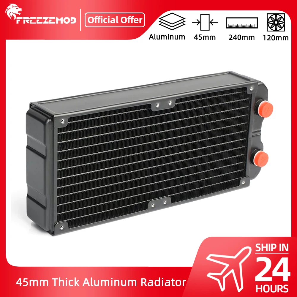 FREEZEMOD Aluminum Radiator 240mm Computer Water Cooling Double-Layer Heat Sink 45mm Thick Row Independent Two-Layer. SR-240SL