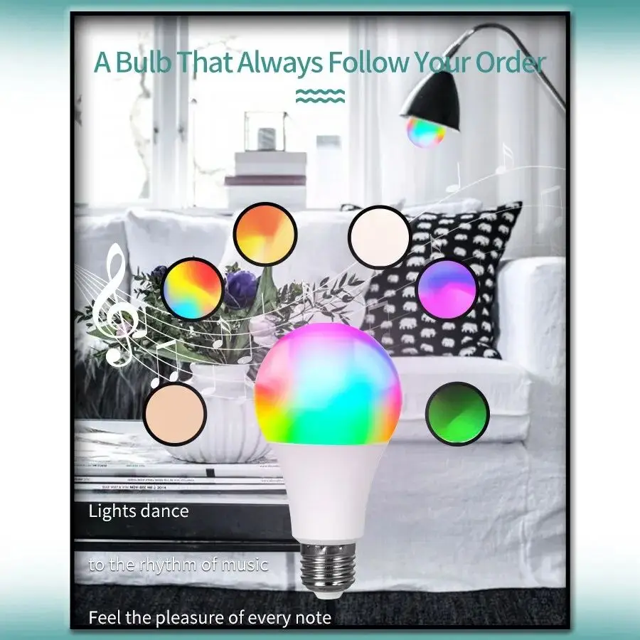 Tuya Smart Bulb E27 APP Control Bluetooth Dimmable LED Light Bulb RGB Lamp 85-265V Bedroom Decoration Party Lighting Smart Life