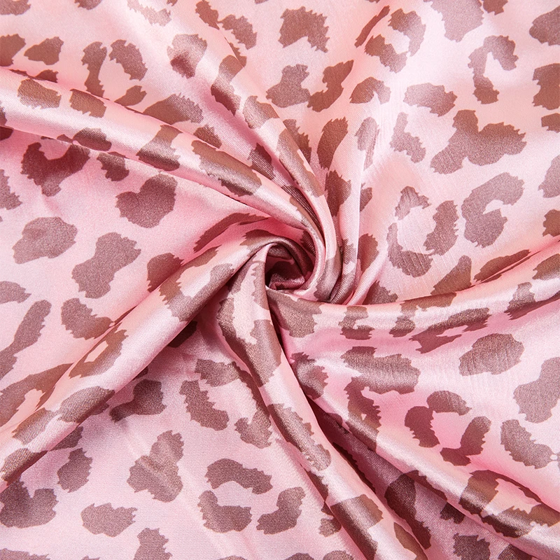 1Pc Leopard Print Satin Pillowcase for Hair and Skin Care, Soft Silky Vegan Silk Pillow Case Anti-Frizz Wrinkle Reduction