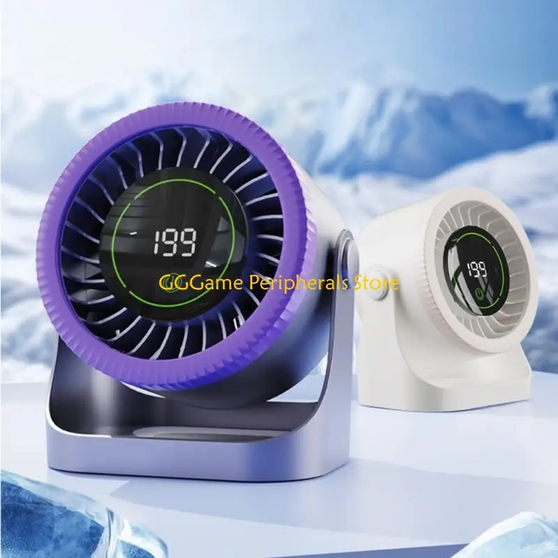 

U55B Fast Charging Type C Desktop Fan With Digital Display And 7 Blade Design For Enhances Cooling
