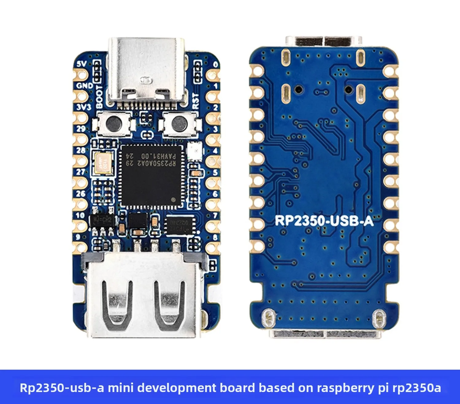 RP2350-USB-A Mini Development Board, Raspberry Pi RP2350A Dual-Core Dual-Architecture Board with Type-C