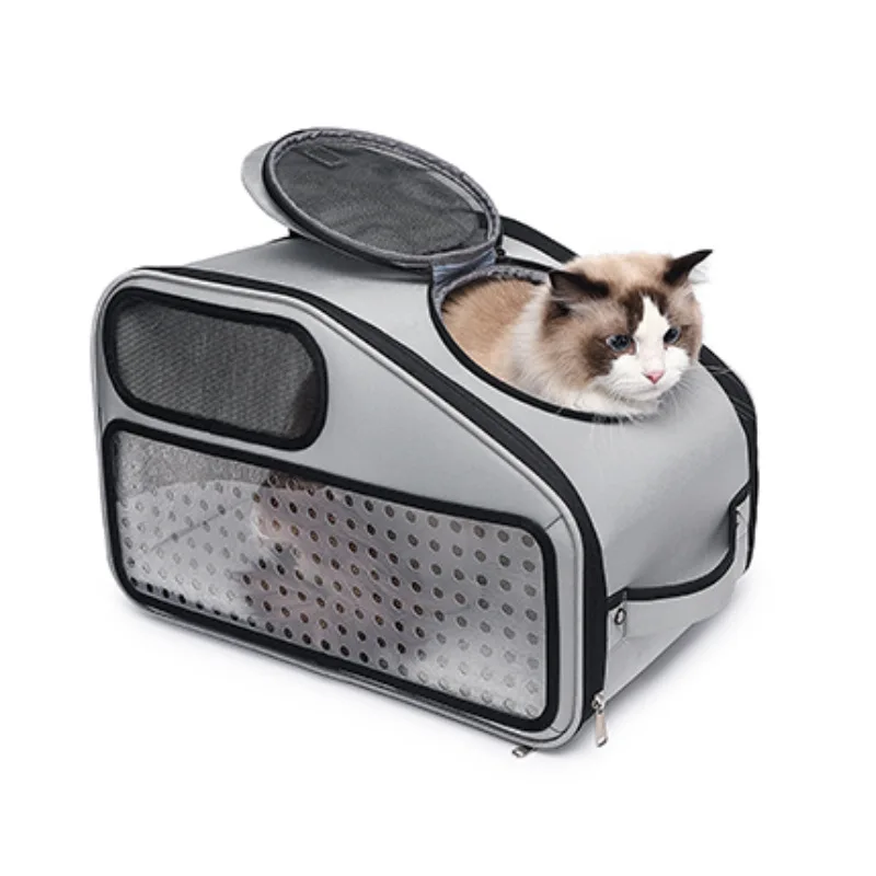 Pet supplies for outdoor portable cat backpack panoramic transparent foldable large capacity breathable puppy handbag