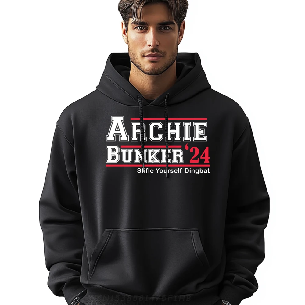 

Archie Bunker 24 For President Street Wear O-Neck Mans Hoodies Hip hop Sweatshirt Discount Long Sleeve Pullover For Man