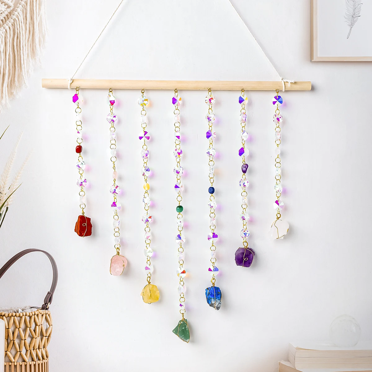 1 Pc Natural Crystal Suncatcher Wall Hanging Fashion Home Decoration Crafts Holiday Gift