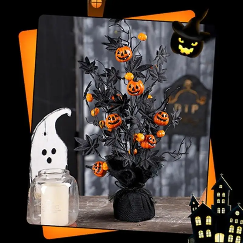 خريف مخيف تحت عنوان القرع أوراق القيقب زخرفة حرفة بلاستيكية متينة لتزيين نوافذ الطاولة 87HA #3