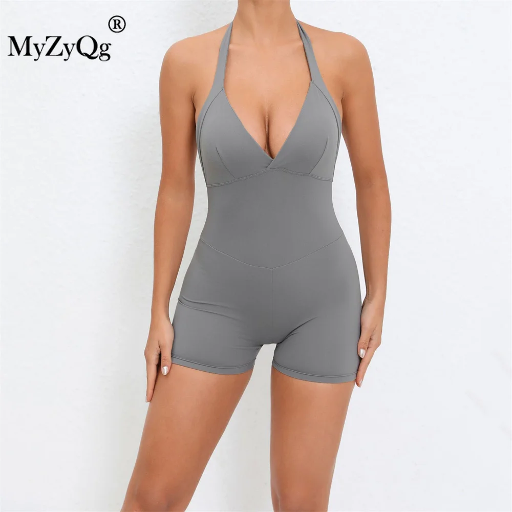 

MyZyQg Women Sleeveless Back Hollow Exercise Jumpsuit Tight Breathable Sports Playsuit Buttock Lifting Quick Dry Yoga Bodycon