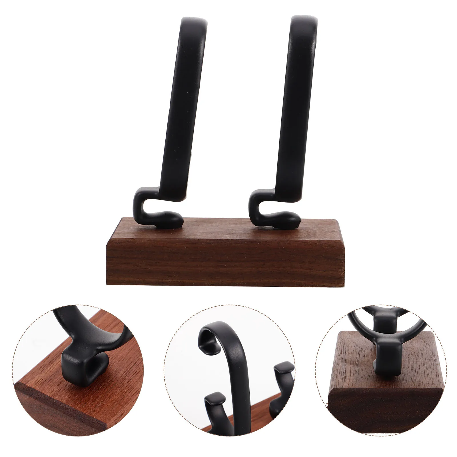 

Black Walnut Watch Display Stand Dual Watch Holder Stable Base for Couples Wristwatch Organizer Jewelry Display Holder