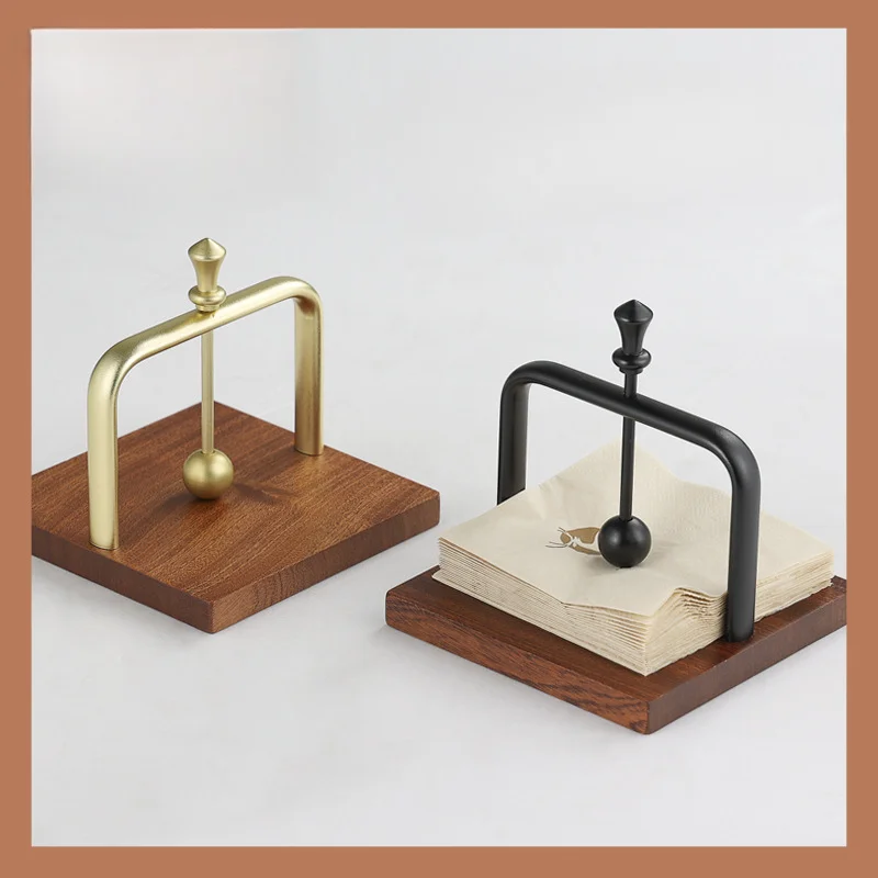 Sapele Cafe Napkin Holder Western Restaurant Paper Towel Holder Solid Wood Hotel Paper Towel Table Tabletop Paper Towel Holder