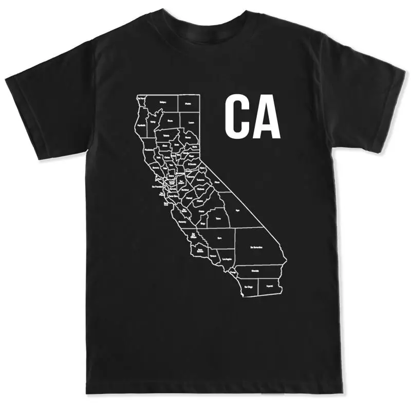 Camiseta masculina CA CALIFORNIA MAP GOLDEN STATE PRIDE GEOGRAPHY CALI LA SF SD COUNTY