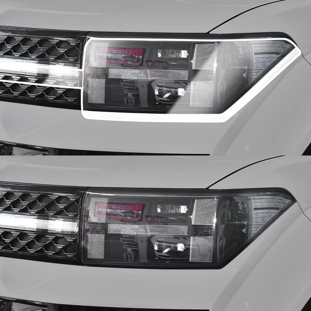For Hyundai Santa Fe 2024-2026 Smoke Black High Gloss Pre-Cut TPU Headlight Protective Film PPF Anti-Scratch Vinyl Wrap Cover
