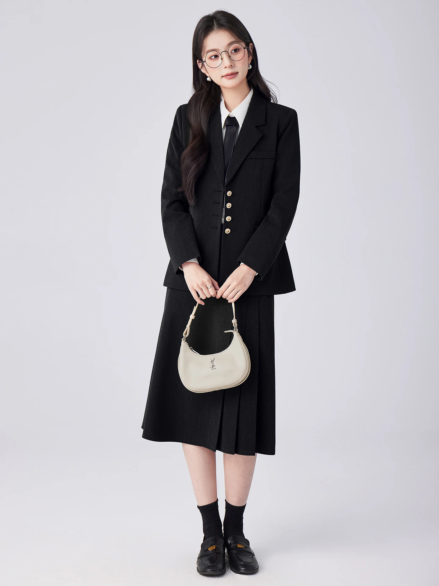 Traje de falda de estilo occidental de alta gama para mujer, nuevo modelo de primavera, ideal para entrevistas de estudiantes, talla pequeña.