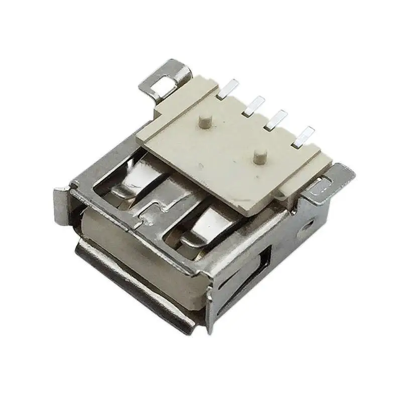 50 قطعة مصلحة الارصاد الجوية USB نوع-A أنثى المقبس USB-A واجهة 180 درجة موصل سالب مقاومة درجات الحرارة العالية كامل مصلحة الارصاد الجوية حواف كرة لولبية