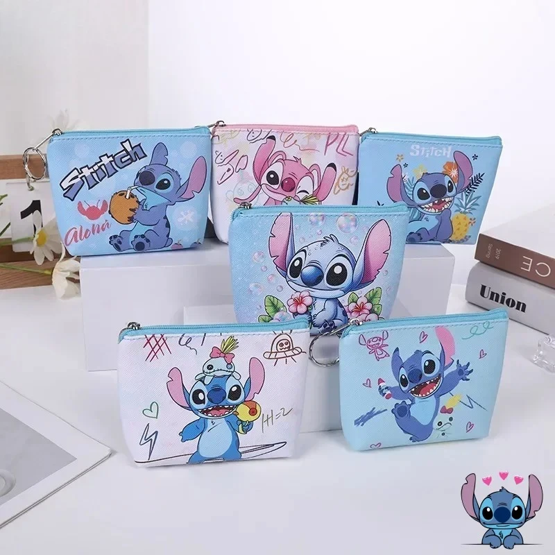 

Kawaii Cartoon Stitch Children PU Zipper Cute Coin Bags Girls Storage Pouch Wallets 6 Colors Women Portable Mini Wallet In Stock