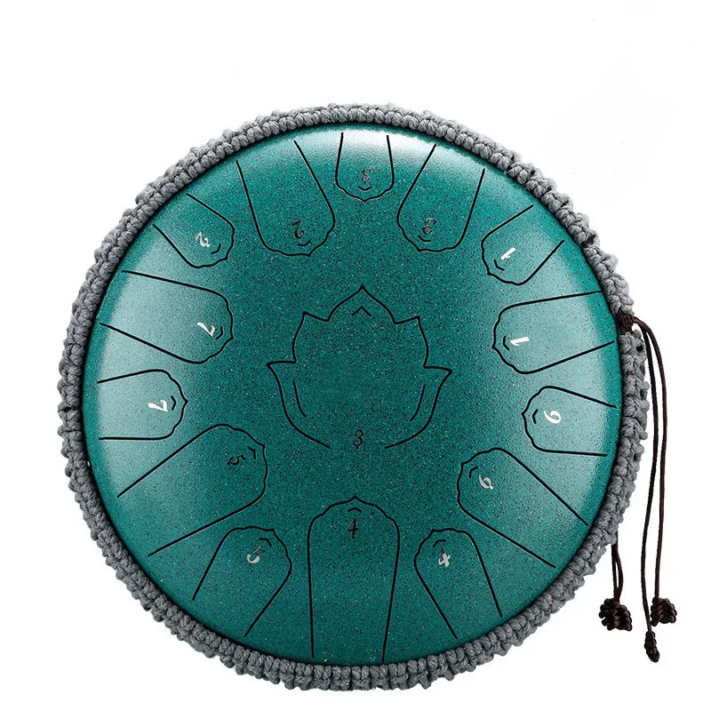 Hluru Music Drum 15 Notes Glucophone Steel Tongue Drum 14 Inch 15 Notes C Tone Ethereal Drum Percussion Musical Instruments